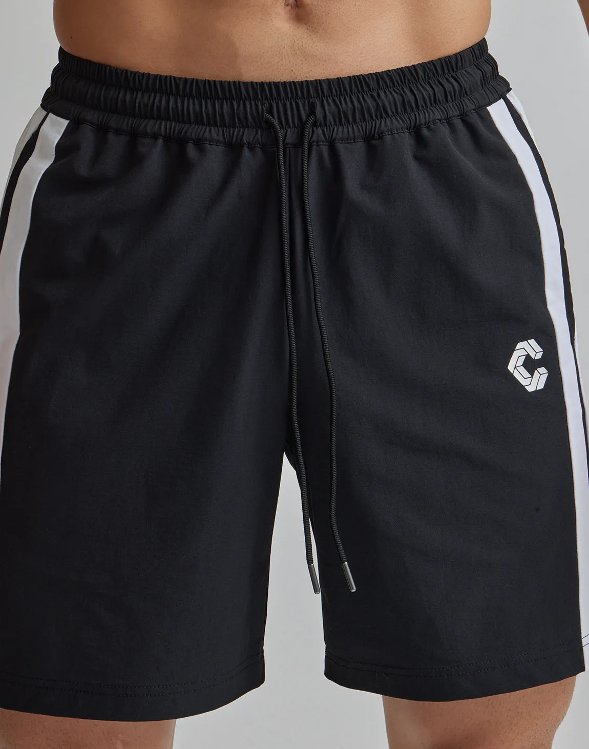 CRONOS 2LINE NYLON STRETCH SHORTS【BLACK×YELLOW】