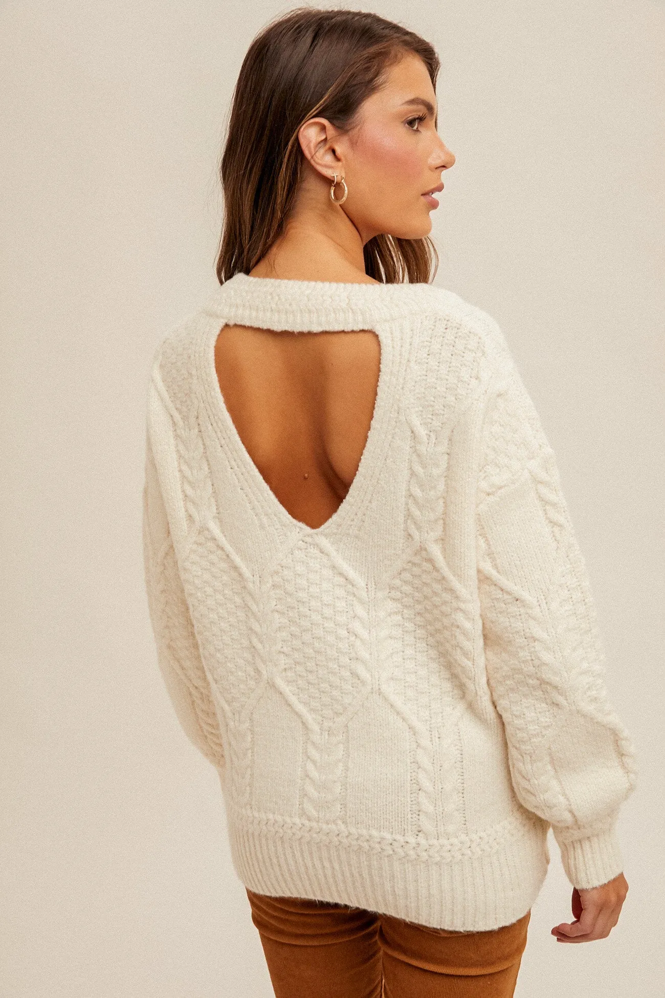 Cut-Out Knit Sweater