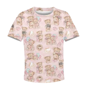 CUTE BEAR WITH BALLOON AND GIFTS Kid Custom Cosplay Hoodies Apparel