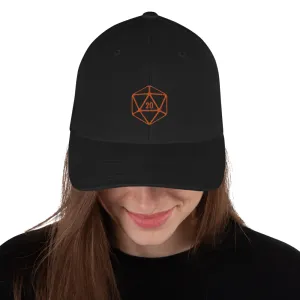 D20 Classic Orange Crit Structured Twill Flexfit Cap
