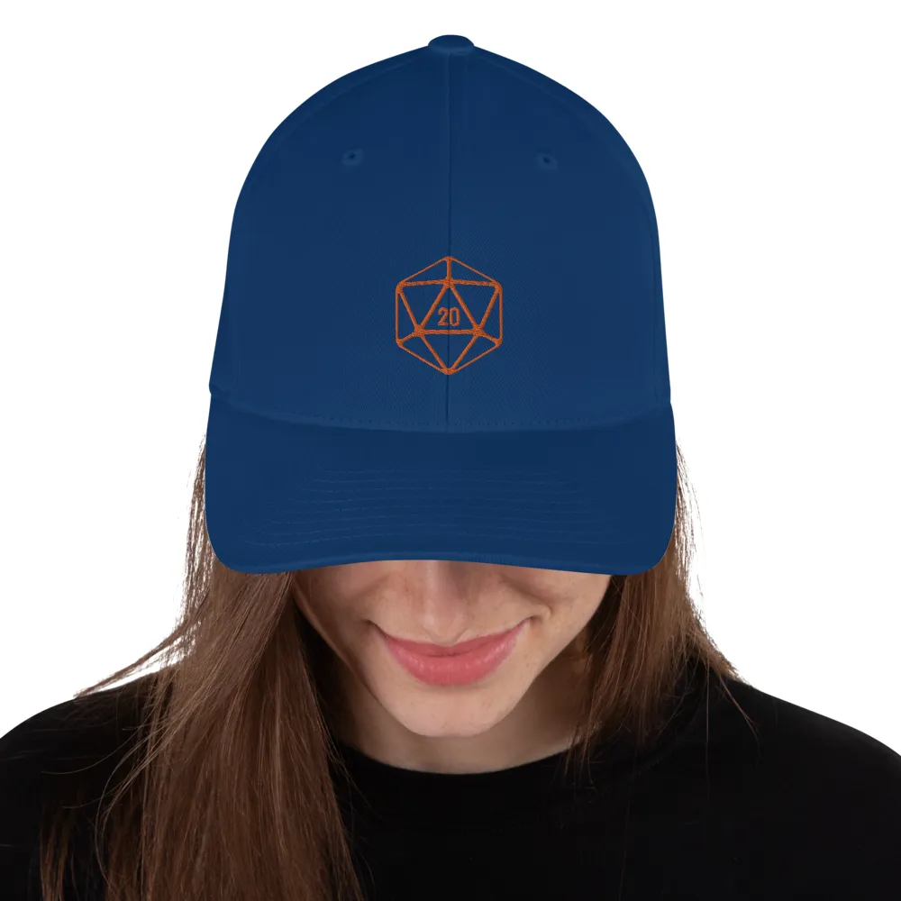 D20 Classic Orange Crit Structured Twill Flexfit Cap