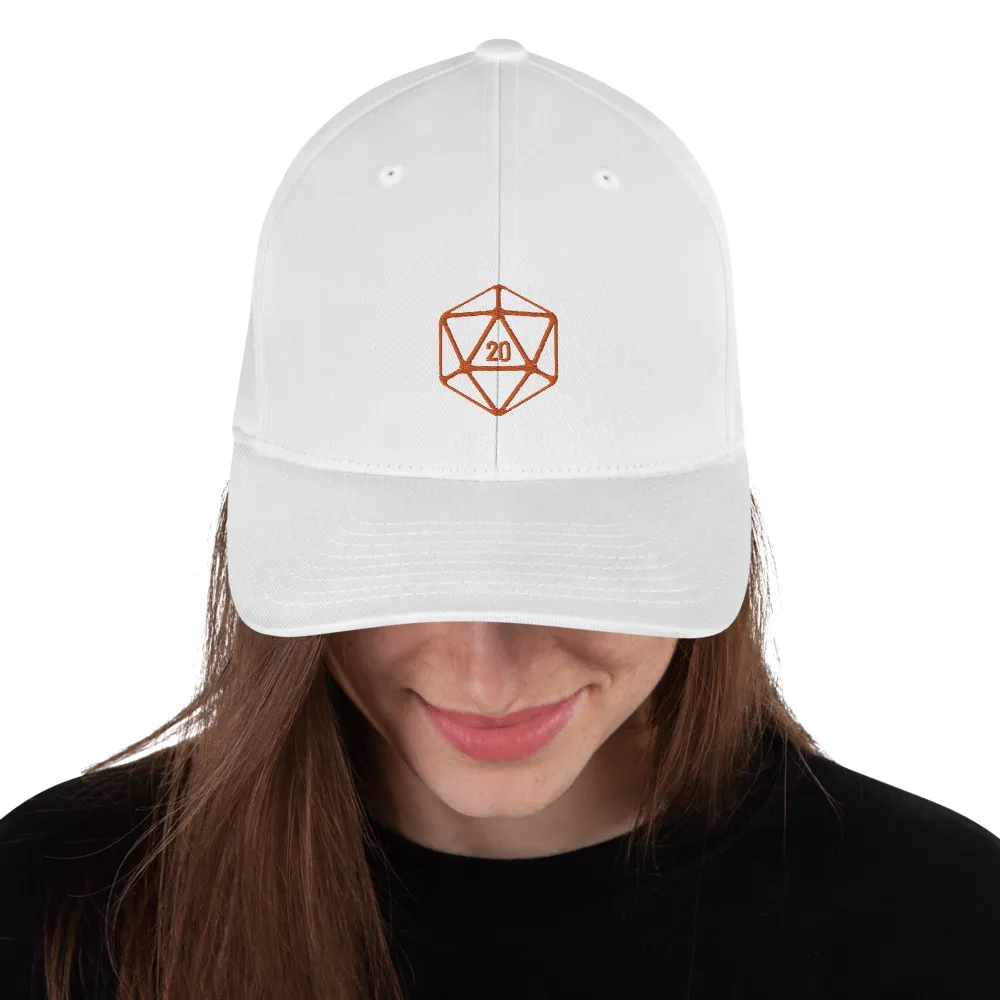 D20 Classic Orange Crit Structured Twill Flexfit Cap