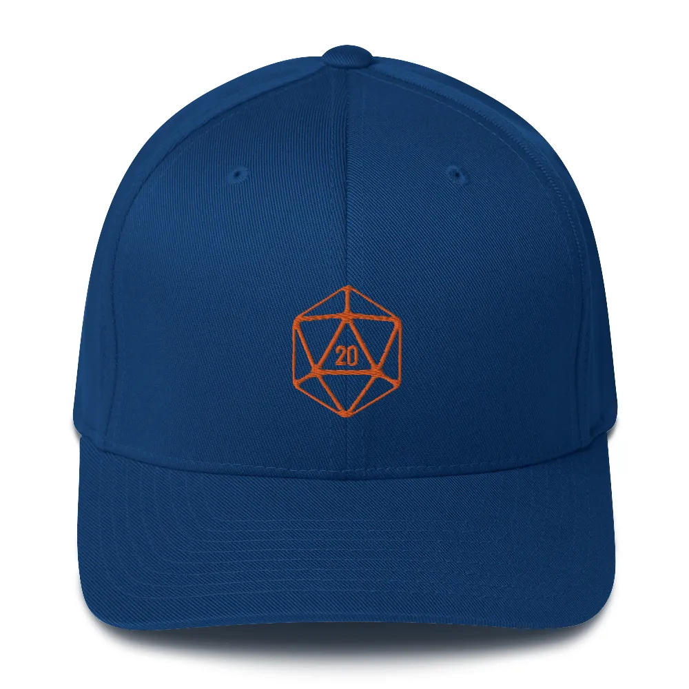 D20 Classic Orange Crit Structured Twill Flexfit Cap