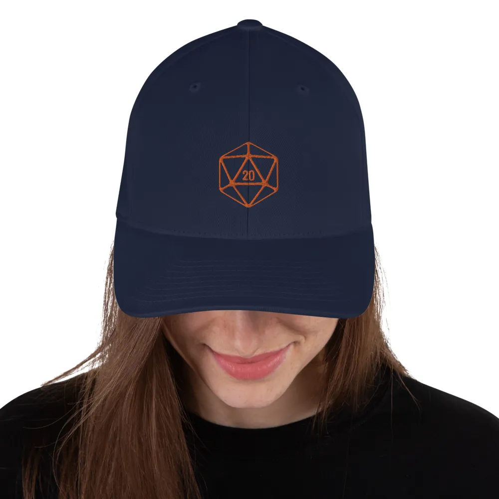 D20 Classic Orange Crit Structured Twill Flexfit Cap