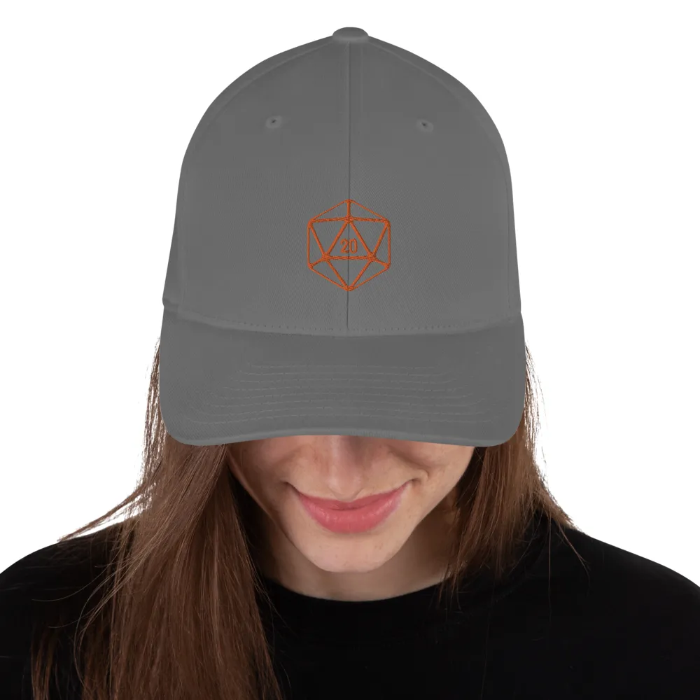D20 Classic Orange Crit Structured Twill Flexfit Cap