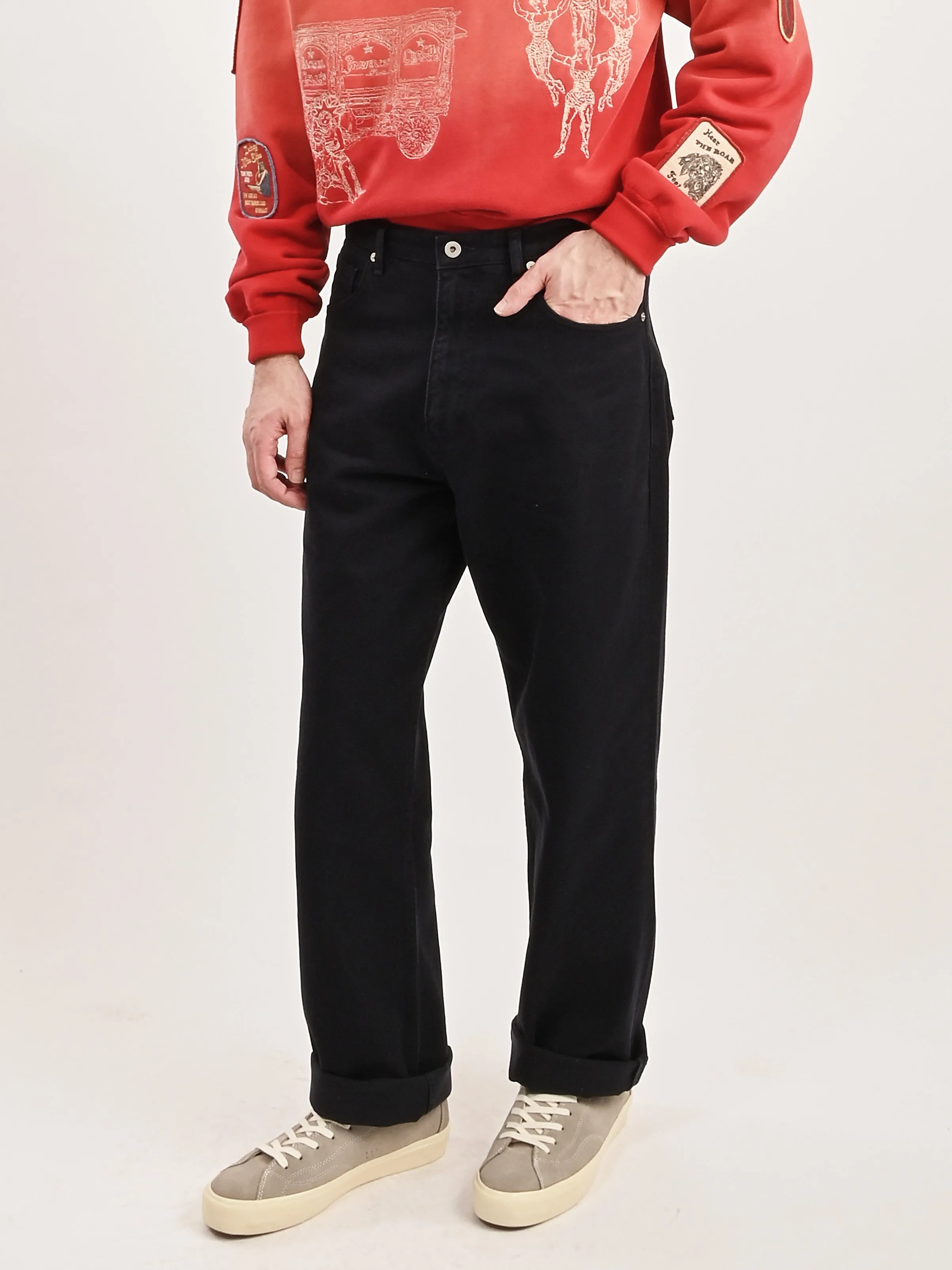 Dark Navy Mogens Relaxed 5 Pocket Heavy Twill Pant