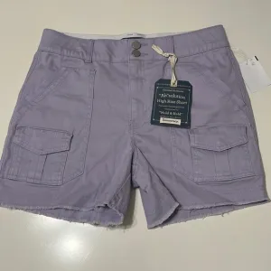 Democracy Ab Solution High Rise Cargo Shorts Purple Size 8 NWT