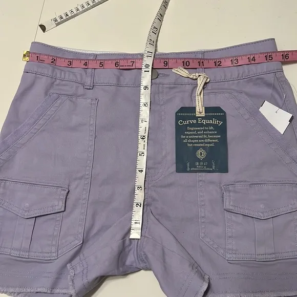 Democracy Ab Solution High Rise Cargo Shorts Purple Size 8 NWT