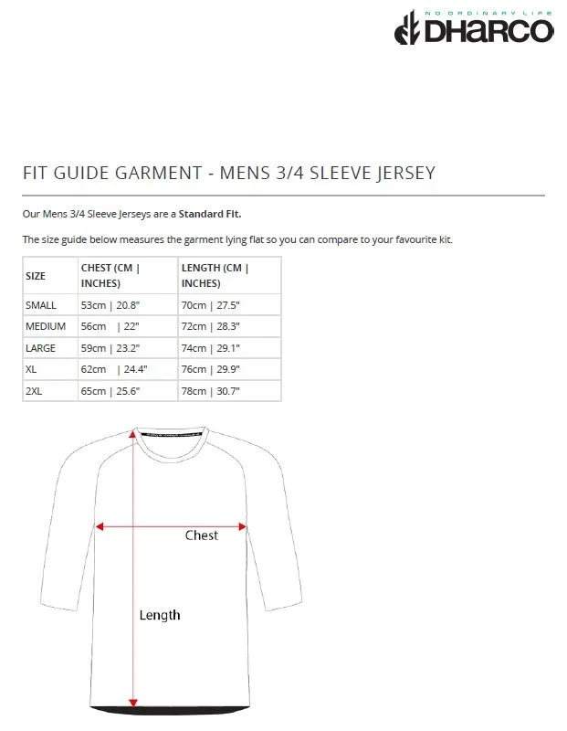 DHaRCO Mens 3/4 Sleeve Jersey - Bellstone