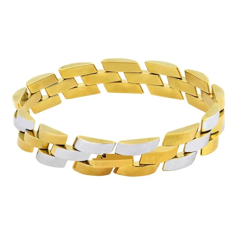 Distinguished Surgical Stainless Steel 18K Gold Rhodium Plated Bracelet for Men
