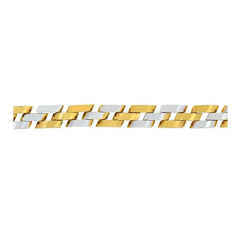 Distinguished Surgical Stainless Steel 18K Gold Rhodium Plated Bracelet for Men