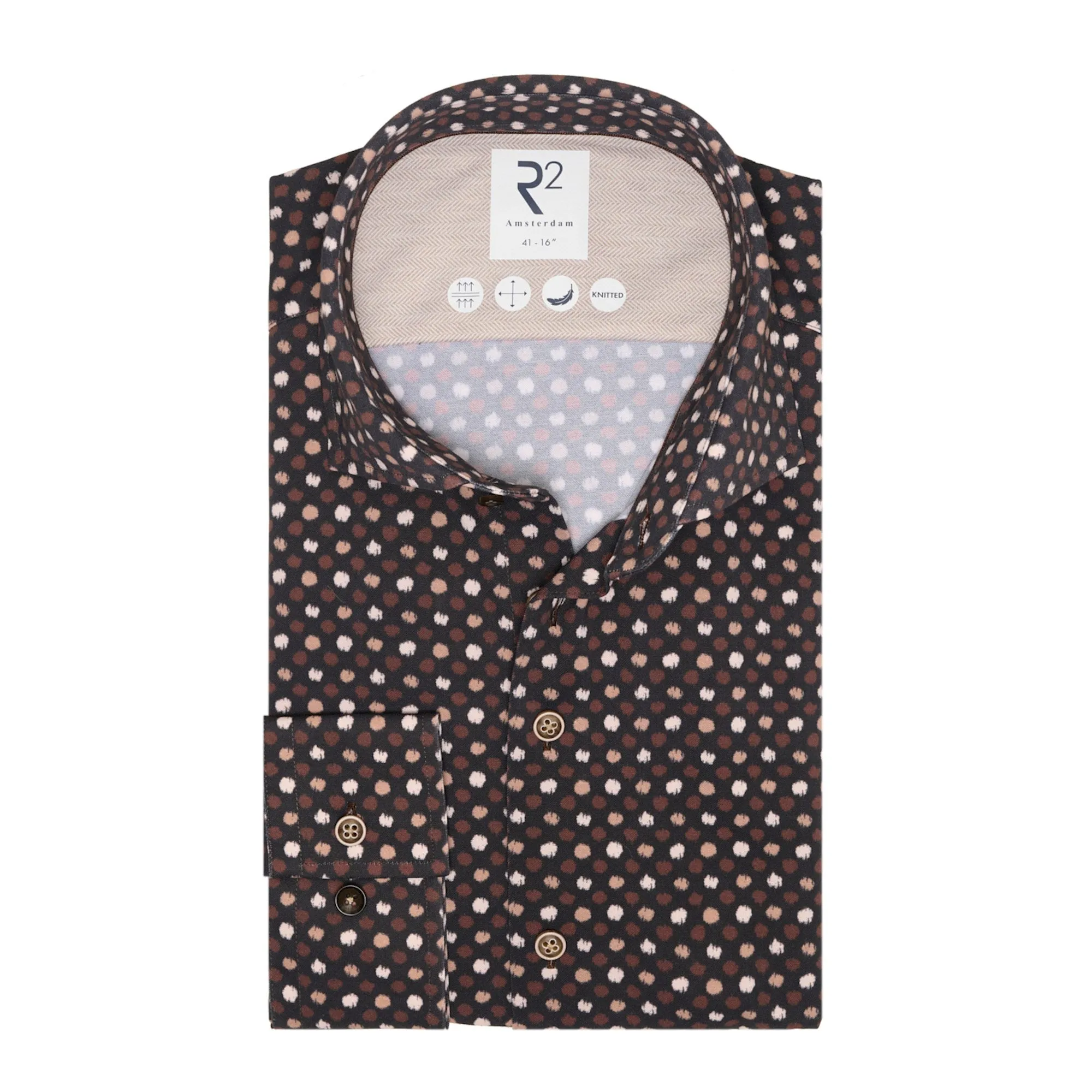 Dots print knitted shirt