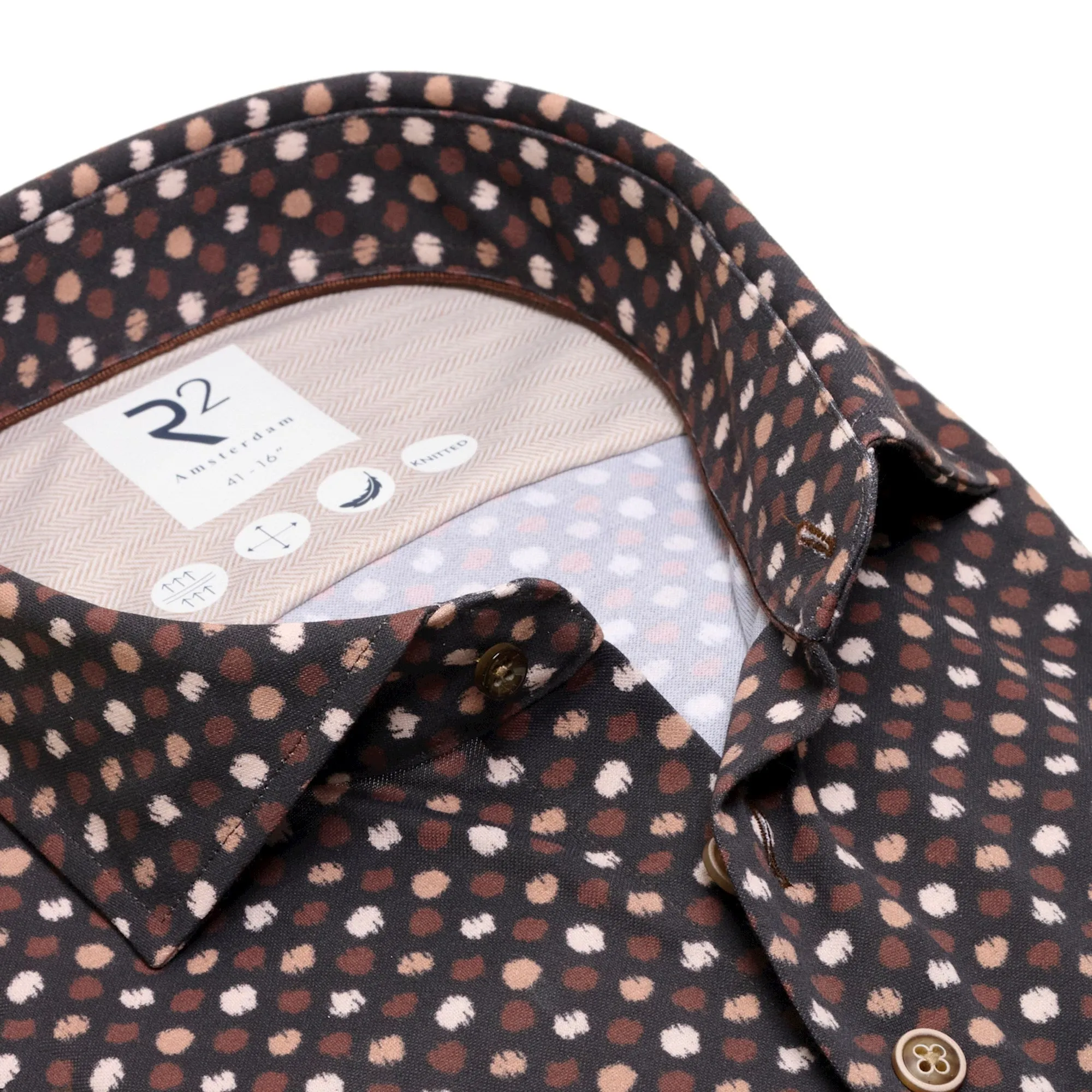 Dots print knitted shirt
