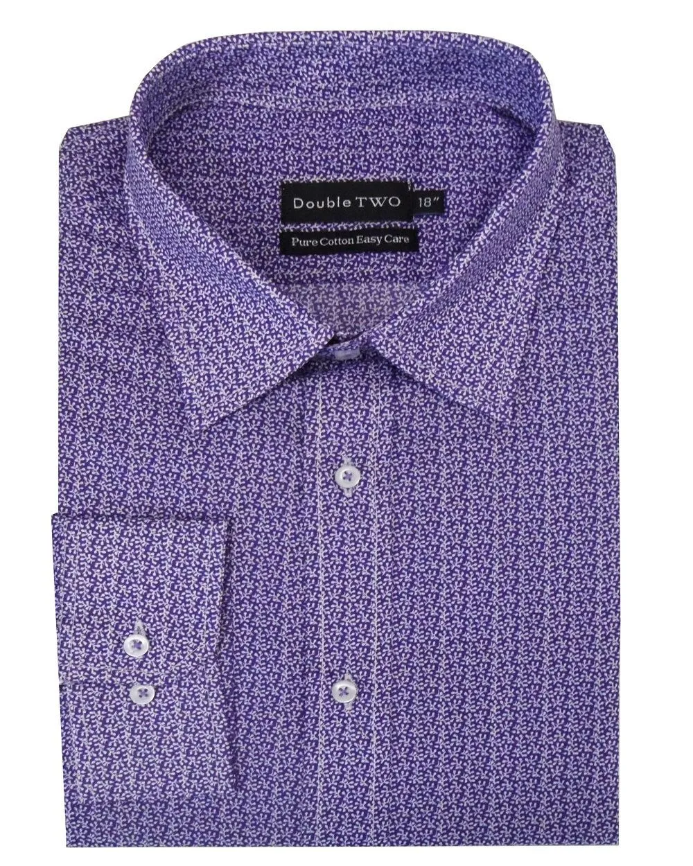 Double Two Mens Easy Care Pure Cotton LS Print Shirts (3741)