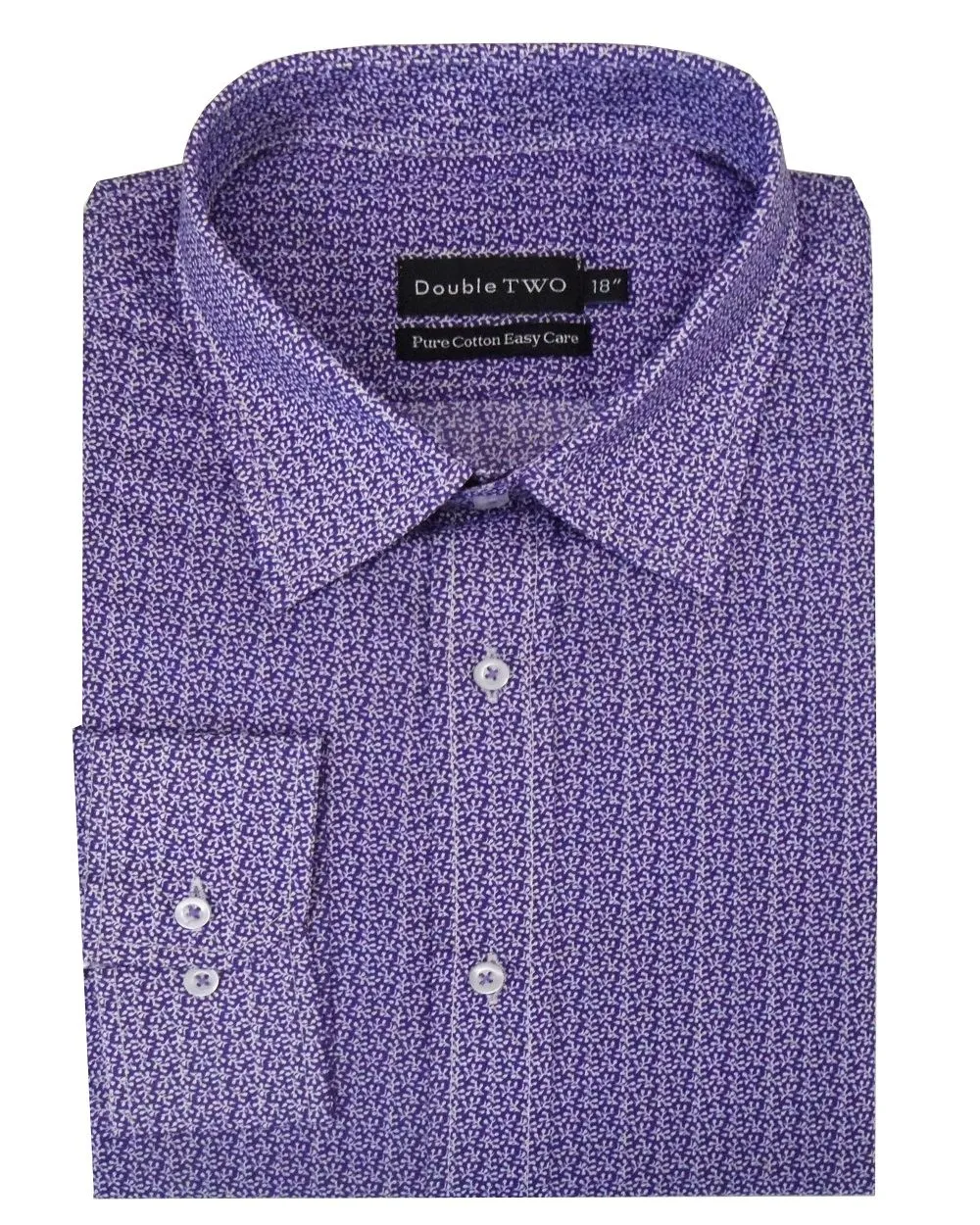 Double Two Mens Easy Care Pure Cotton LS Print Shirts (3741)