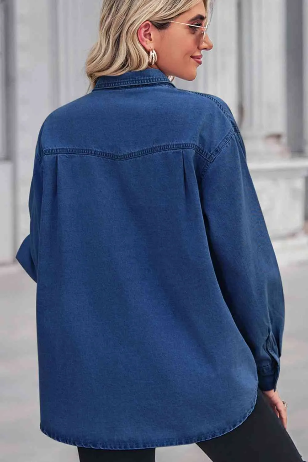 Dropped Shoulder Denim Top