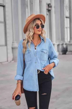 Dropped Shoulder Denim Top