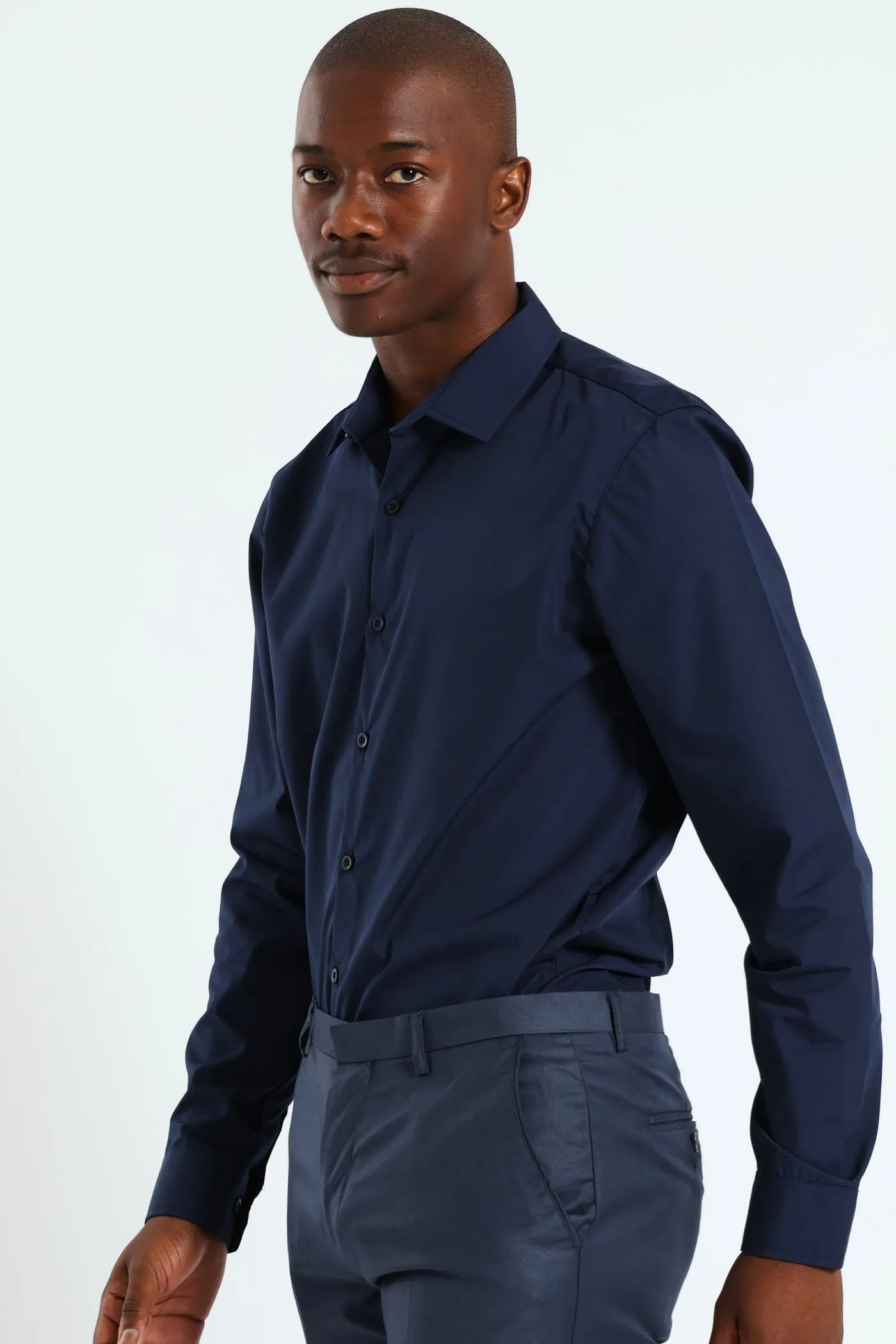 Easy Care Long Sleeve Shirt - Navy