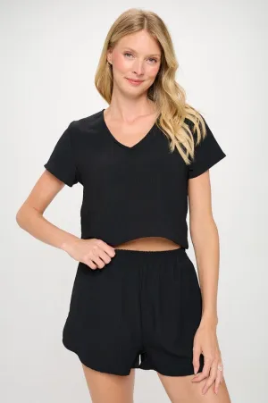 Effortless Black Two-Piece Set