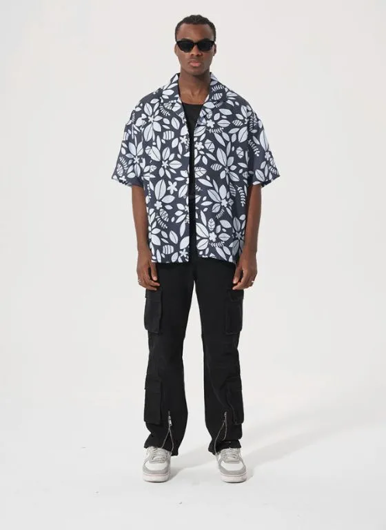 Elon - Tropical Breeze Floral Button-Down Shirt