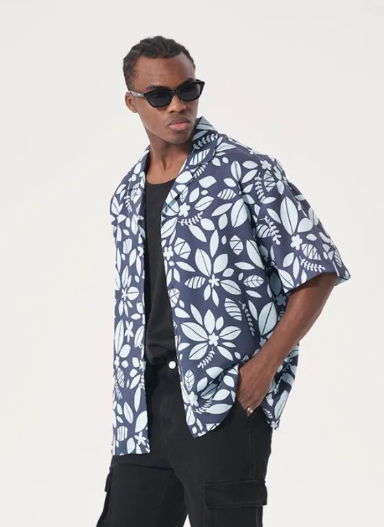 Elon - Tropical Breeze Floral Button-Down Shirt