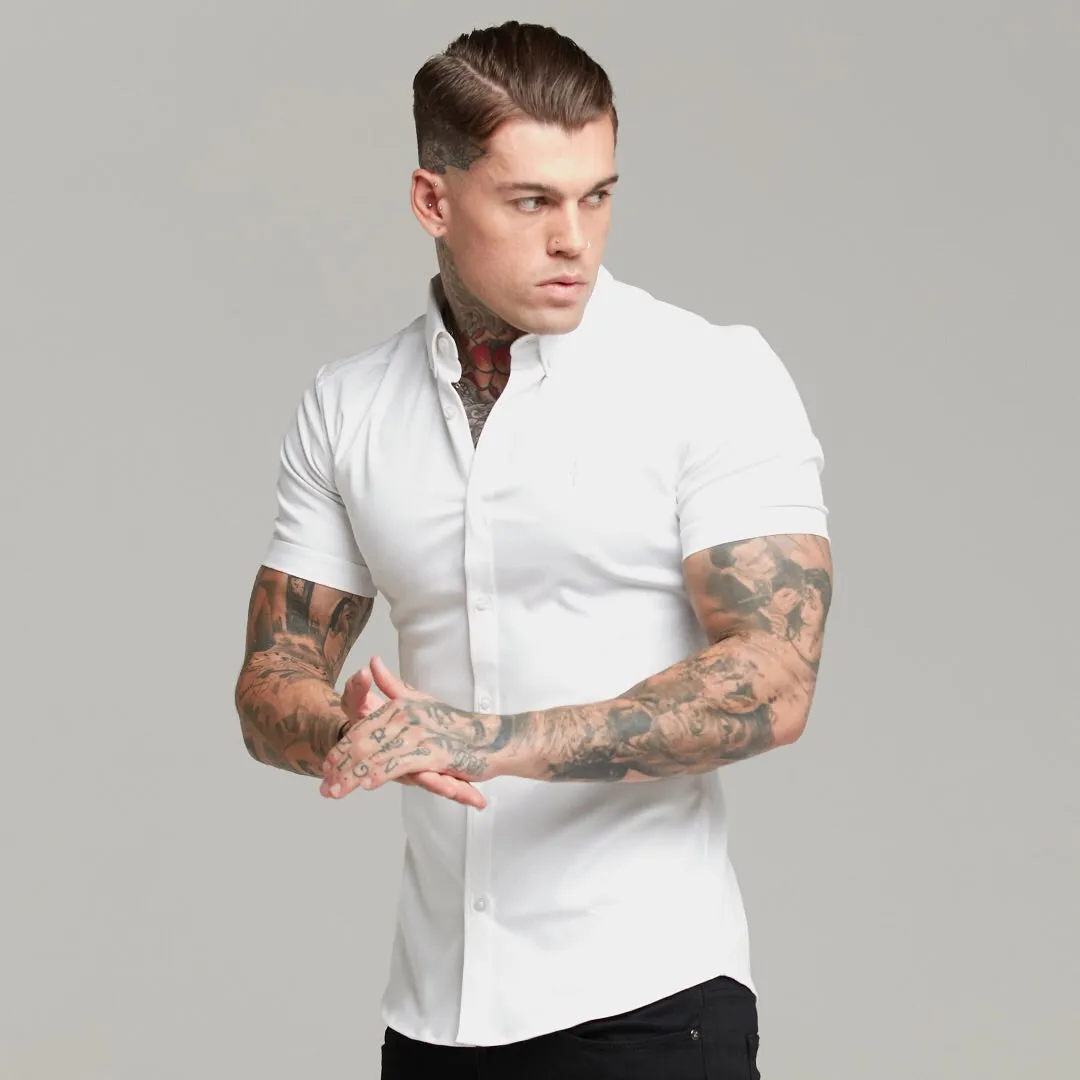 Father Sons Super Slim Stretch White Denim Short Sleeve - FS598