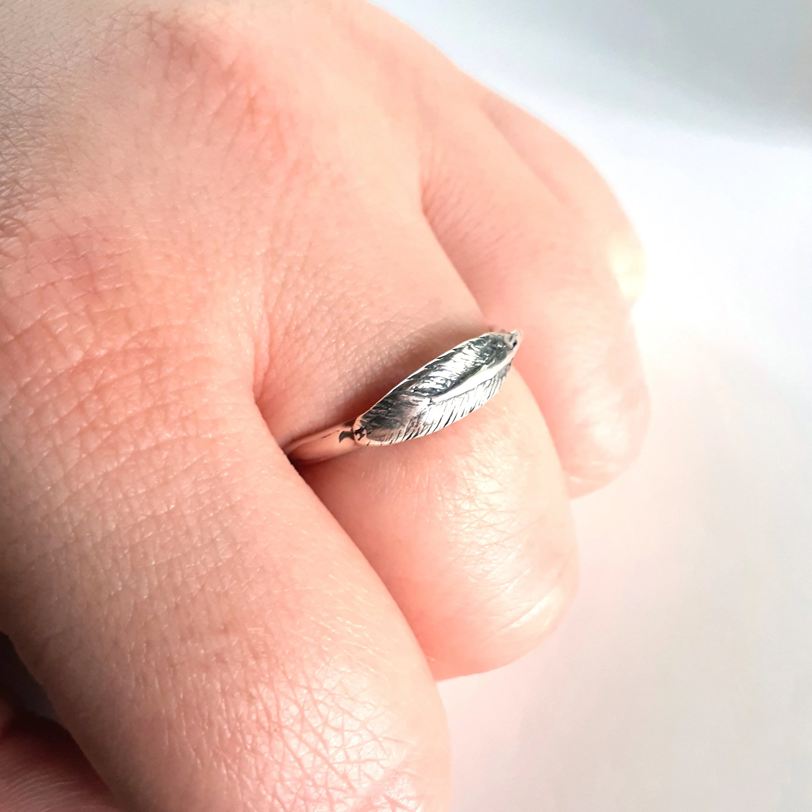 Feather Ring in Sterling Silver