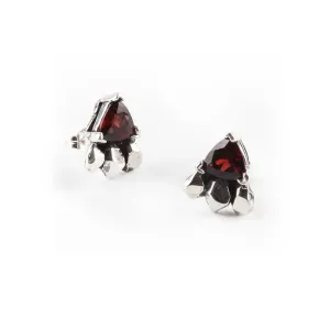 FEATHER SPEAR EARRINGS | GARNET