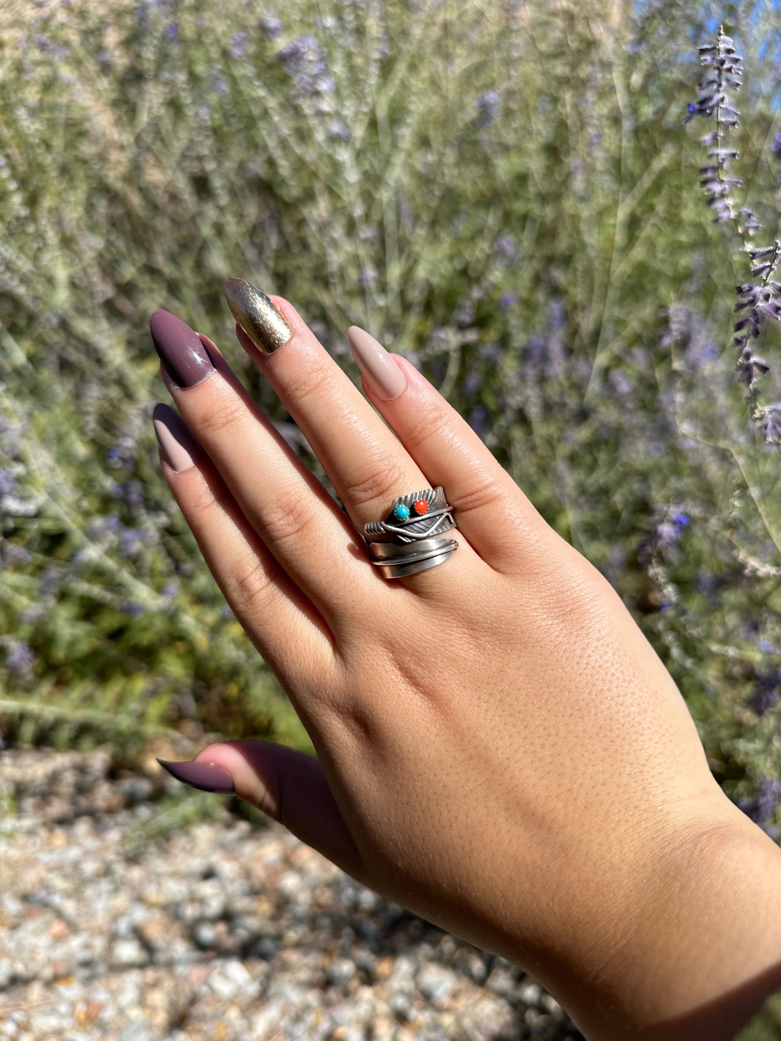 Feather Turquoise Ring
