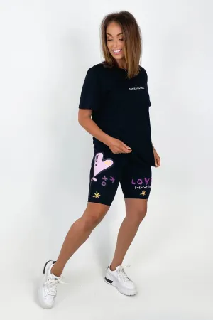 Federation Here Bike Short in Love Balloon or Black