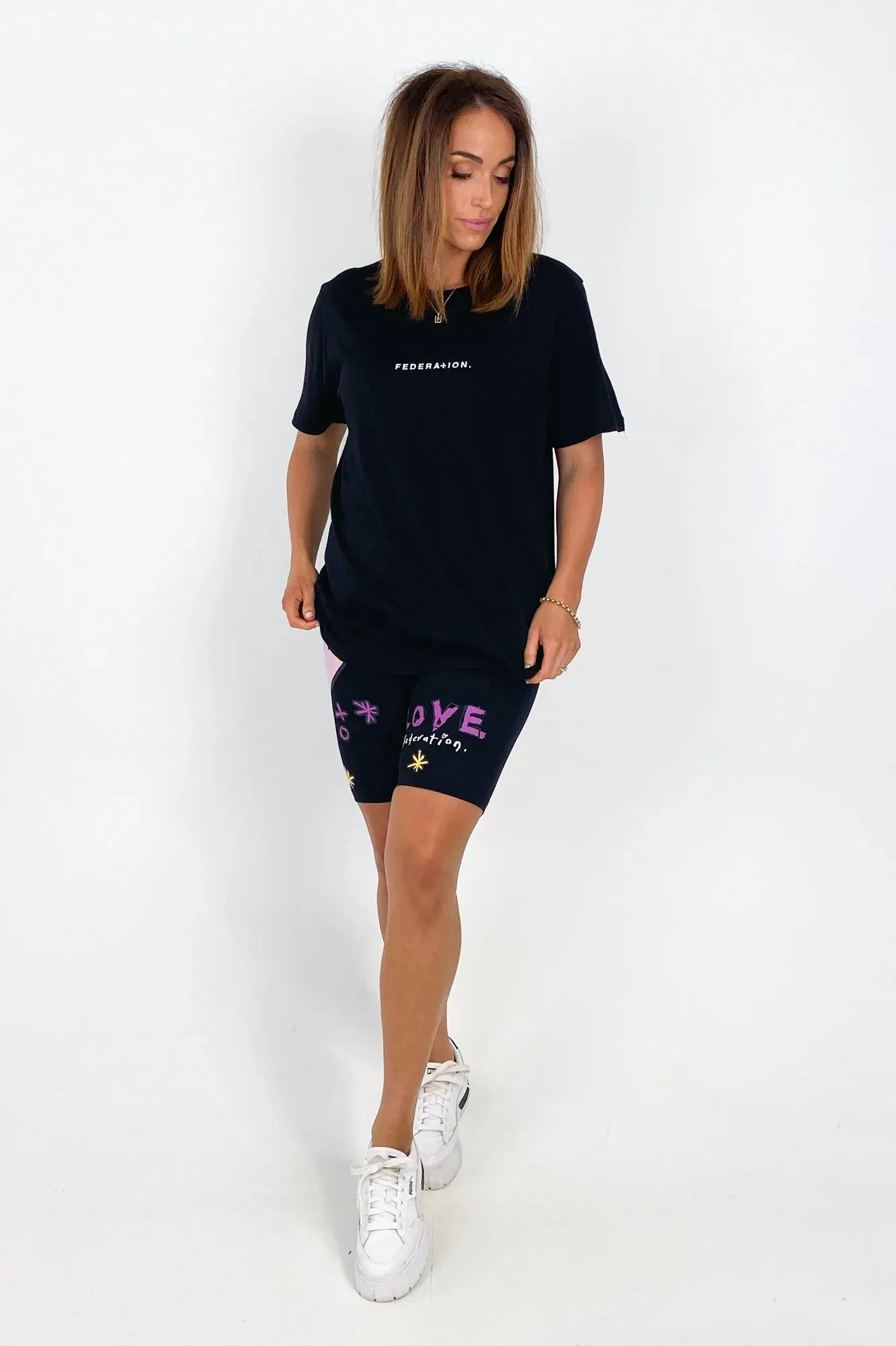 Federation Here Bike Short in Love Balloon or Black