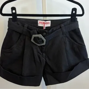 Fiorucci Black Belted Shorts M