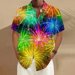 Firework Short Sleeve Men's Shirts With Pocket 2408004182