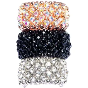 First impression rhinestone stretch band ring (3 colors)