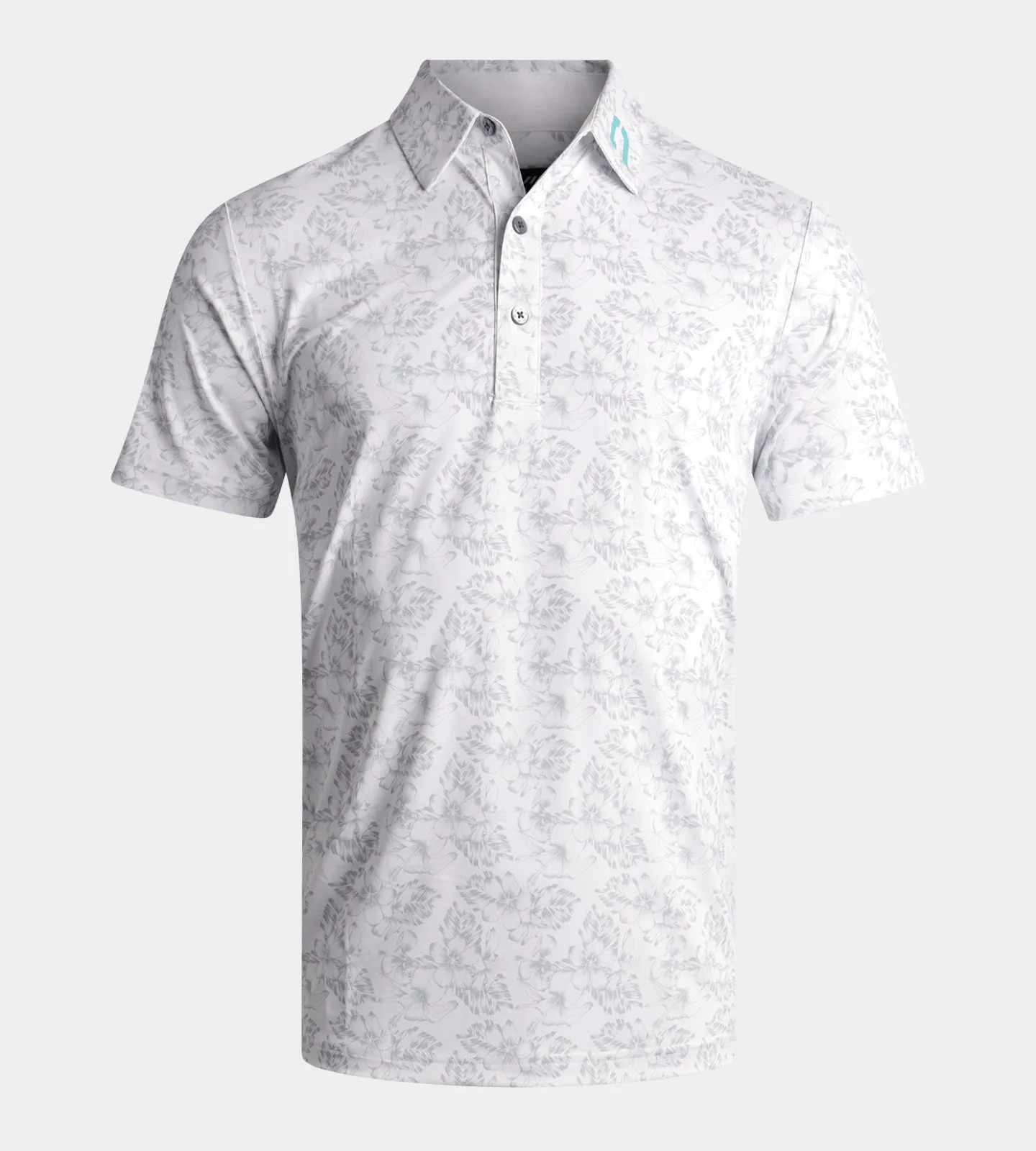 FLORAL TECH POLO - WHITE