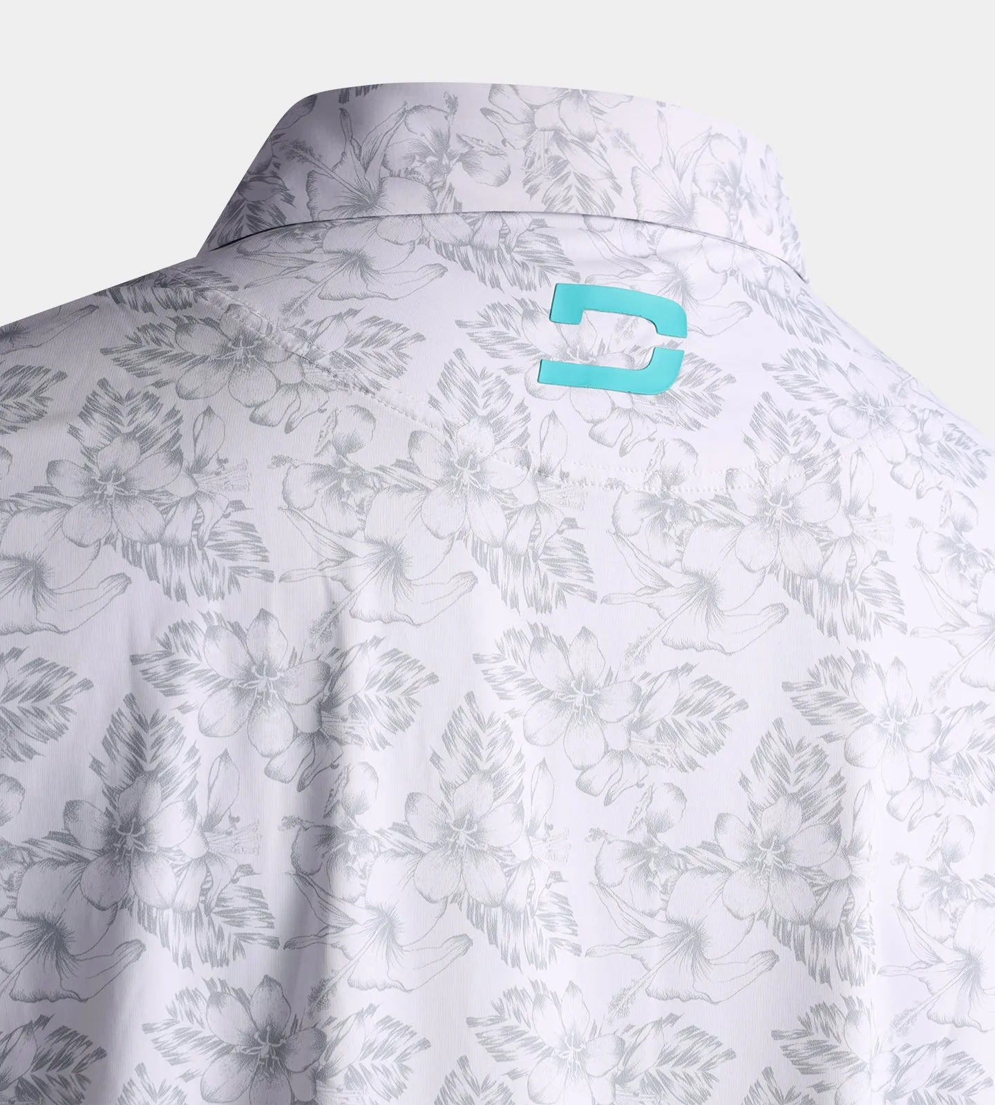 FLORAL TECH POLO - WHITE
