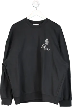 FRAME Black X Ritz Late Checkout Embroidered Sweatshirt UK L