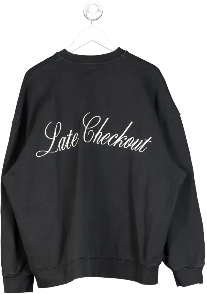 FRAME Black X Ritz Late Checkout Embroidered Sweatshirt UK L
