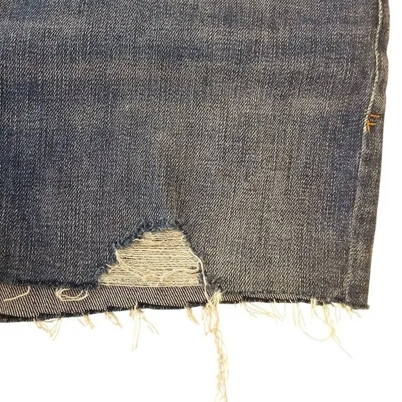 Frame Denim Le Cutoff Jean Shorts Women Sz 33 High Rise Distressed Med Wash NEW