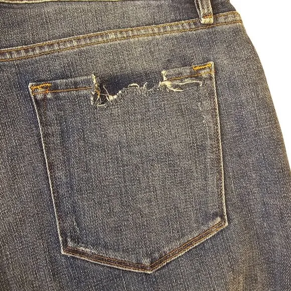 Frame Denim Le Cutoff Jean Shorts Women Sz 33 High Rise Distressed Med Wash NEW