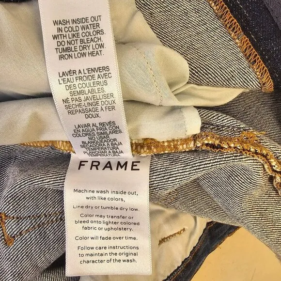 Frame Denim Le Cutoff Jean Shorts Women Sz 33 High Rise Distressed Med Wash NEW