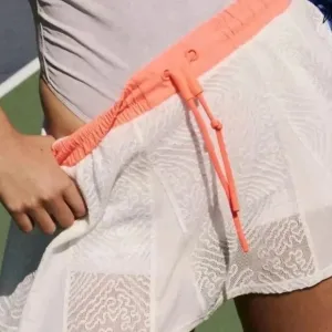 Free People Good Sport Skort White with Coral Accent NWT