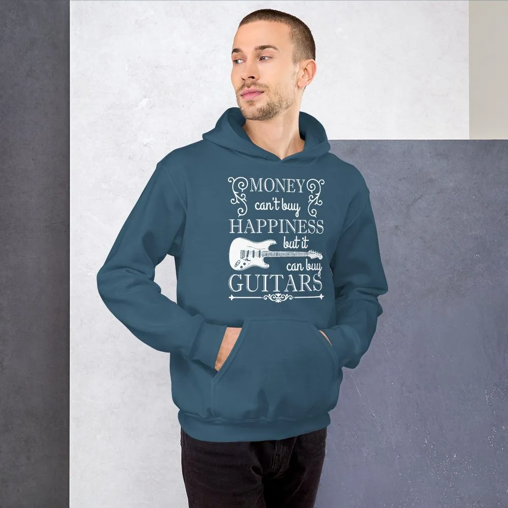 Funny Guitar Hoodie "Money Can't Buy Happiness, but..." by Axe Dr. Apparel