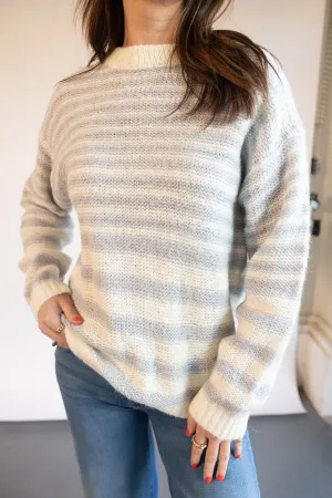 Fuzzy Tunic Stripe Sweater