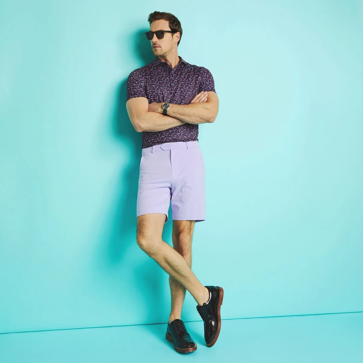 G/FORE MENS MAVERICK 4-WAY STRETCH SHORT - AURA