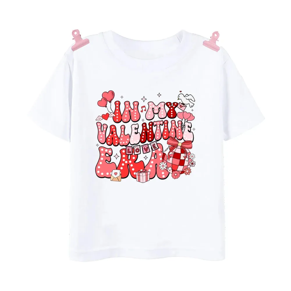 Girls Heart Printed Kids Shirts for Valentine's Day