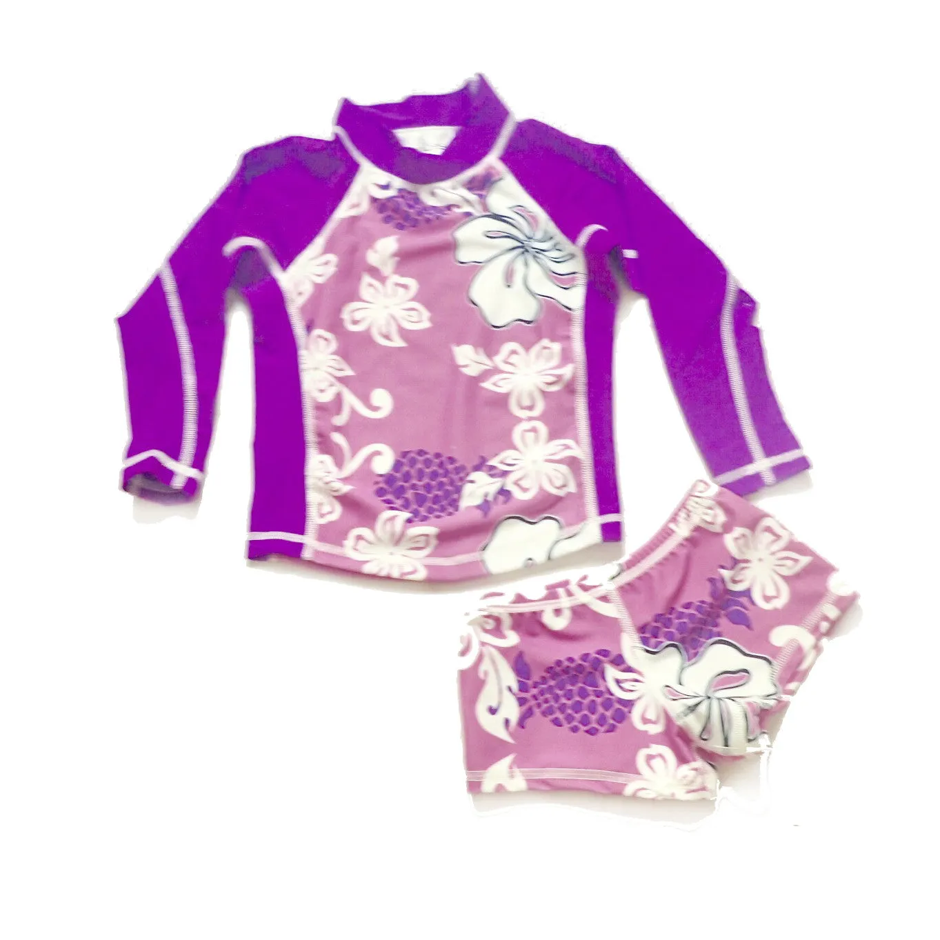 Girls Long Sleeve Rashguard and Shorts - Moorea