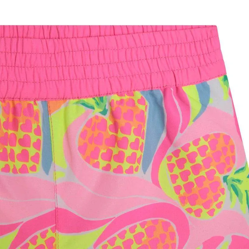 Girls Pink Pineapple Shorts