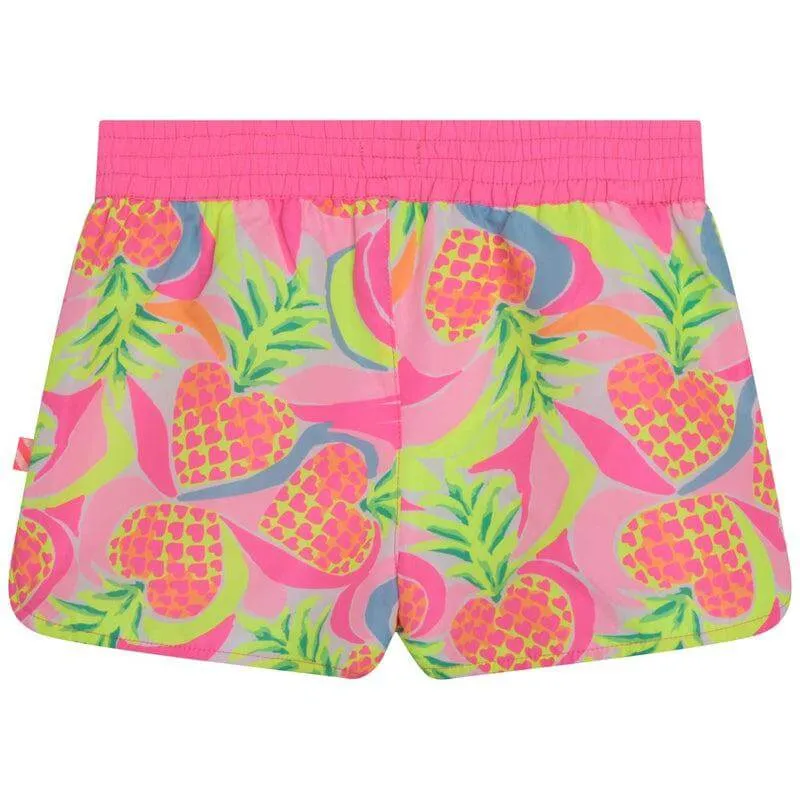 Girls Pink Pineapple Shorts