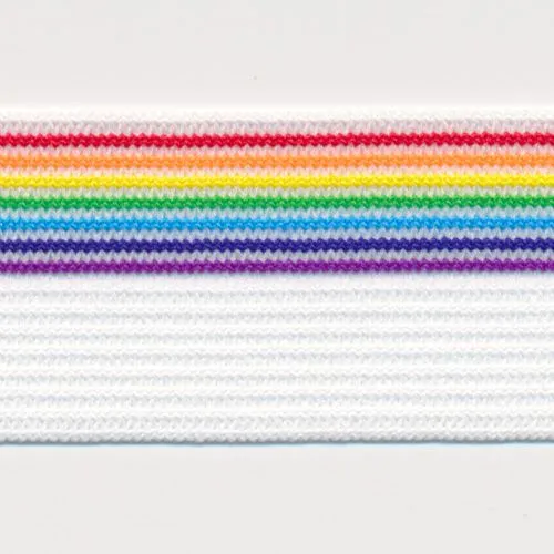 Gradation Stretch Tape #08 Rainbow Mix & White